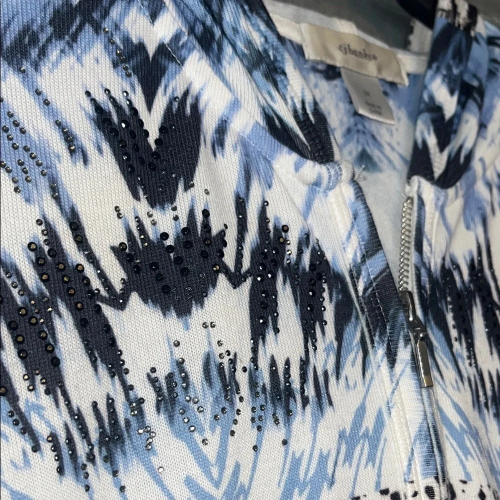 CJ Banks Abstract Blue and Black Hoodie